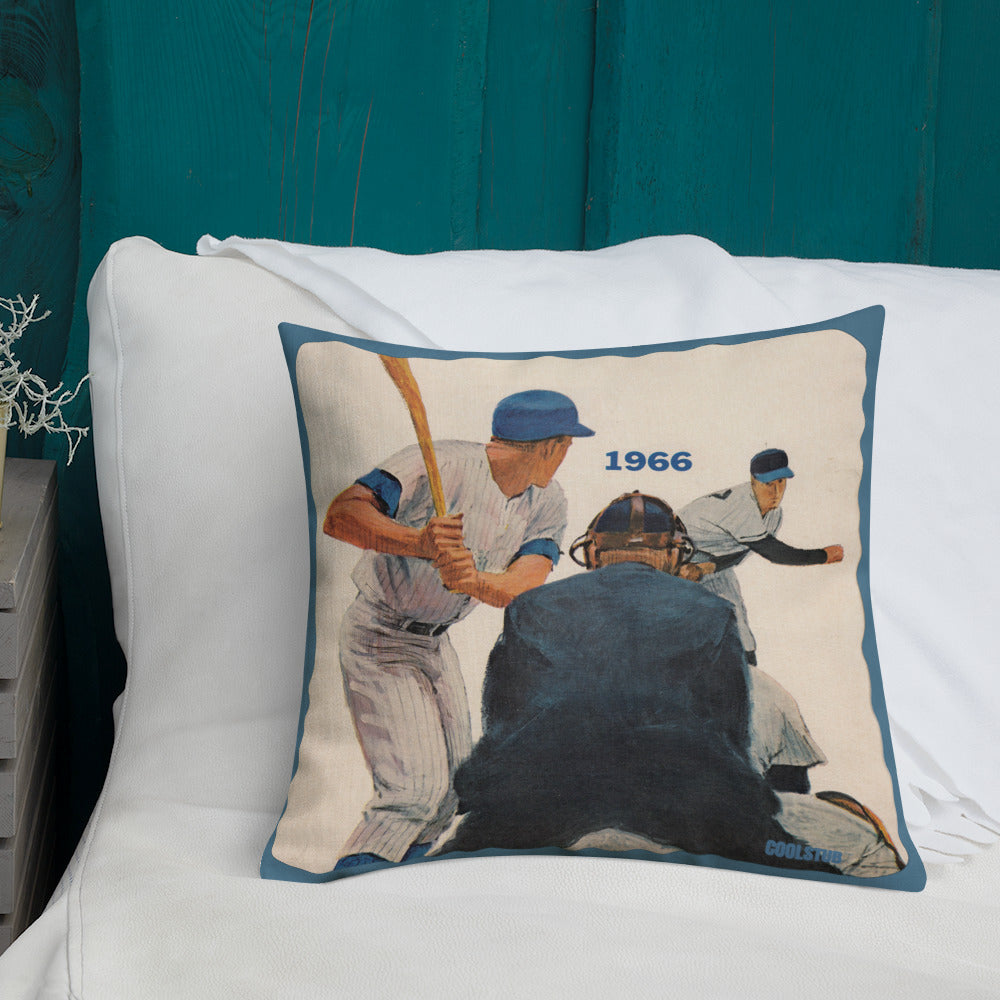 1966 Authentic Baseball Art Premium Pillow