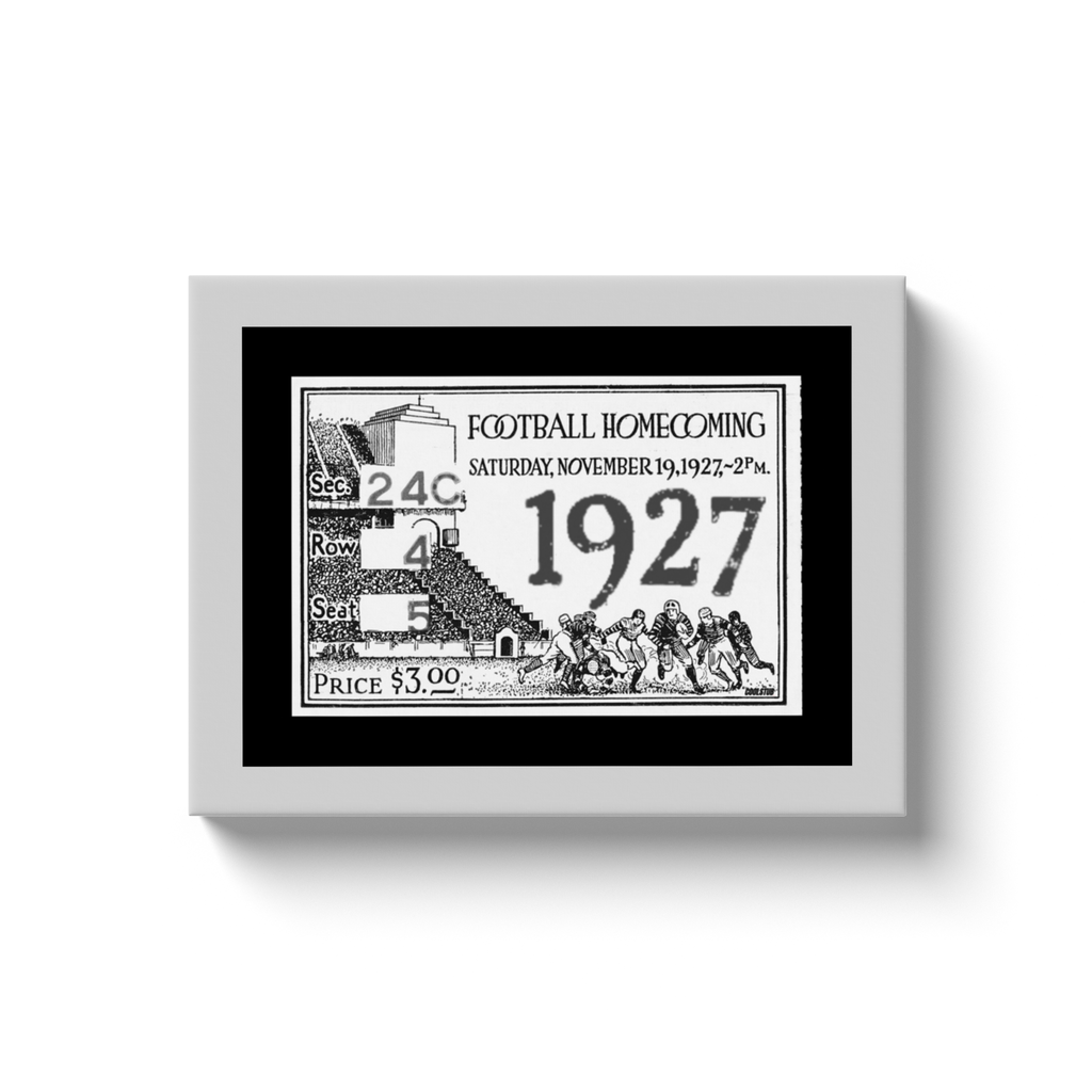 1927 Football Ticket Stub Canvas Wrap