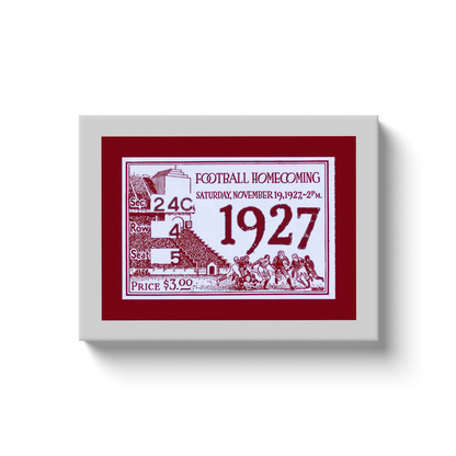 1927 Football Ticket Stub Canvas Wrap (Crimson)