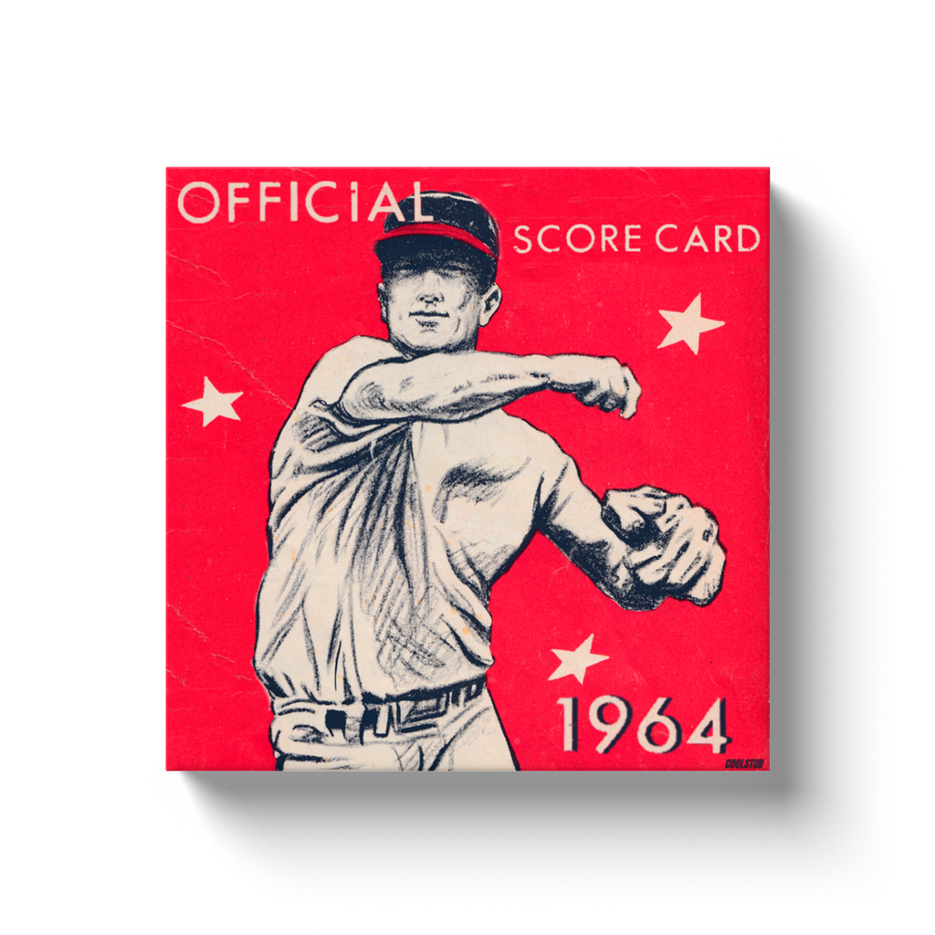 1964 Baseball Score Card Canvas Wrap