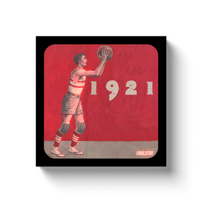 1921 Vintage Basketball Player Canvas Wrap
