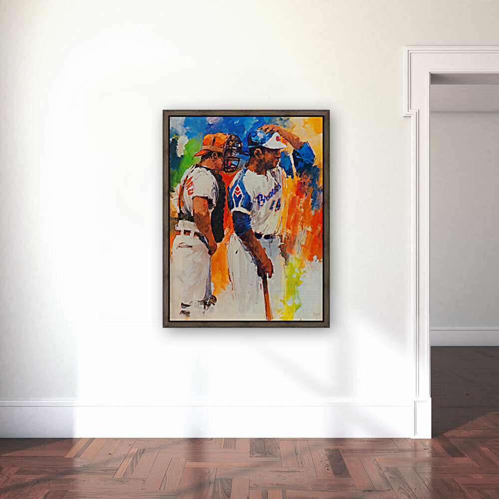 Hank Aaron Atlanta Braves Baseball Art from 1974 by artist Wayland Moore